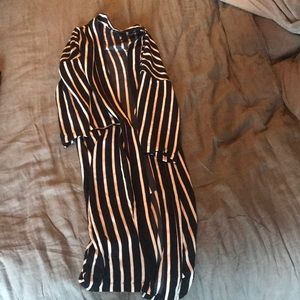 Striped kimono -ankle length